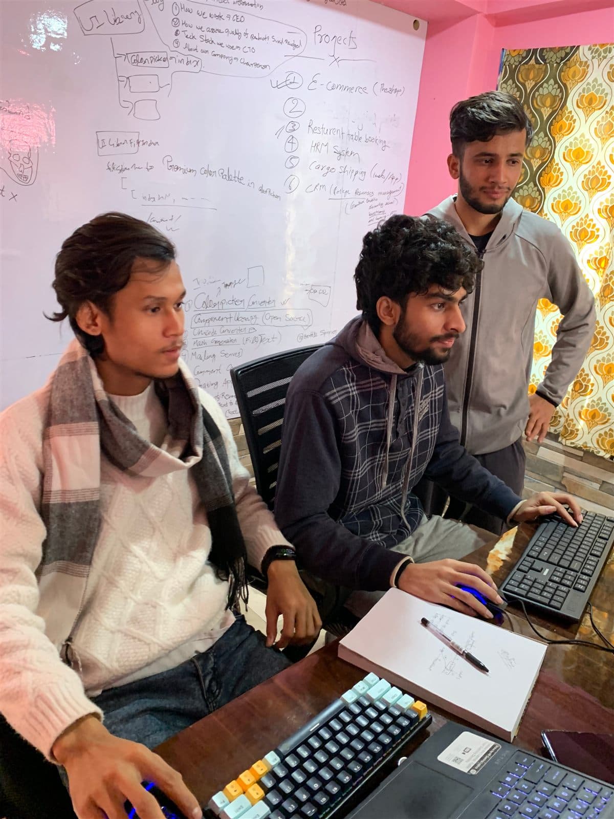 All three on one screen - The part of the job that never makes it into a portfolio: everybody looking at the same problem at once.