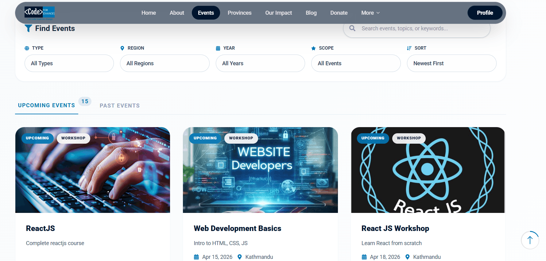 Code for Change screenshot 1