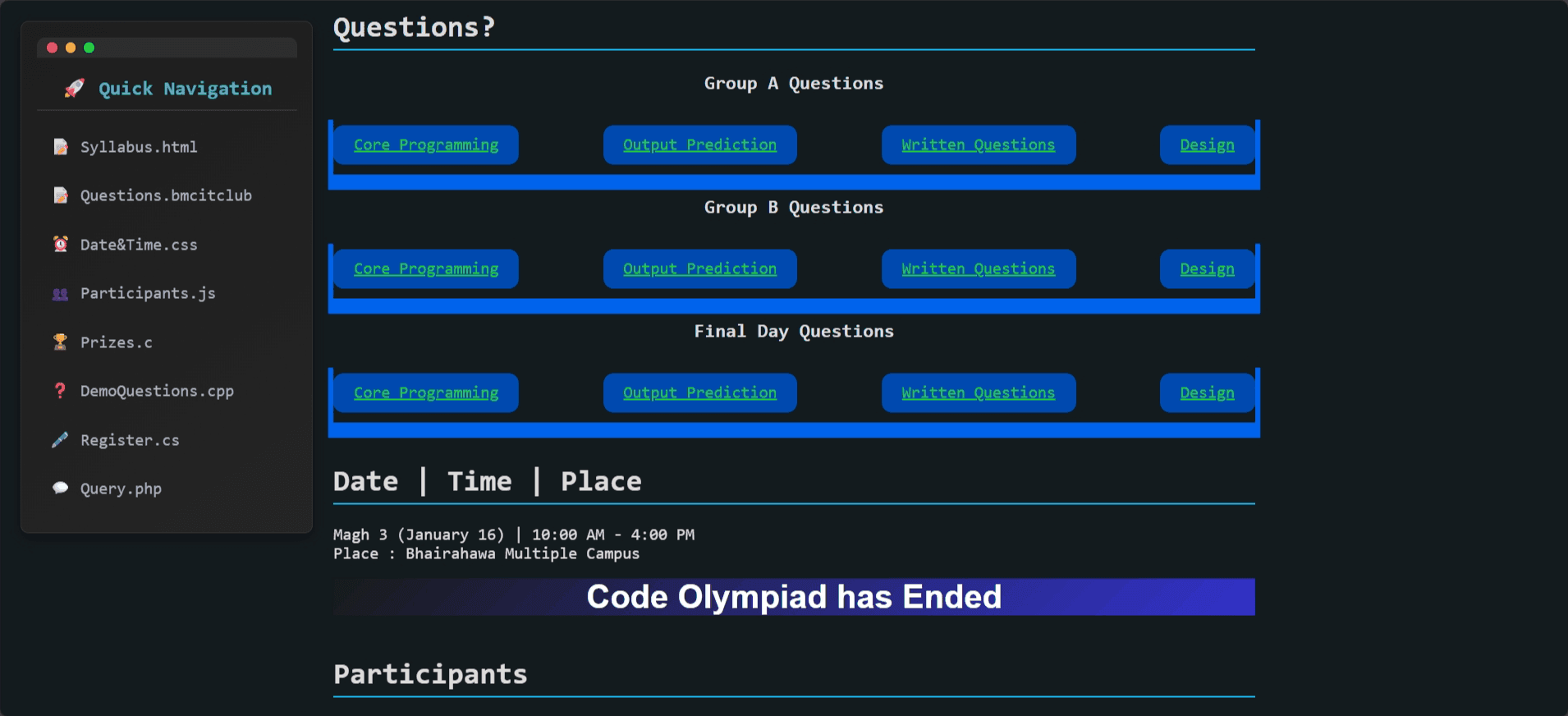 Code Olympiad screenshot 2
