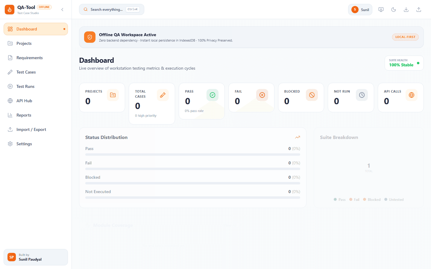 QA Tester Tool - Offline QA Workspace · Tool