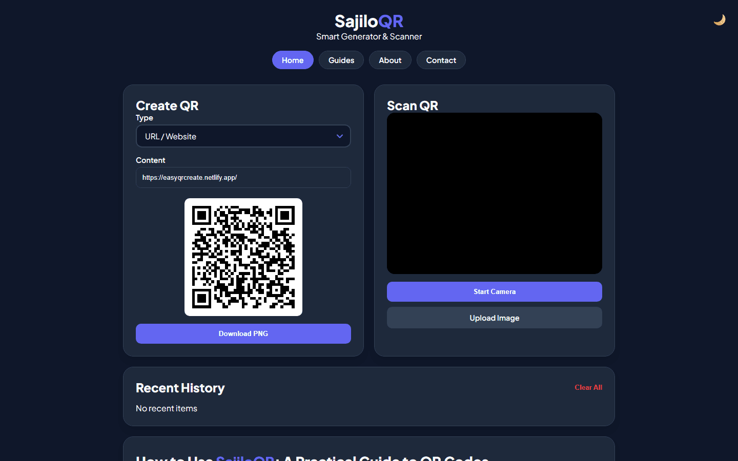SajiloQR - QR Code Tool · Tool